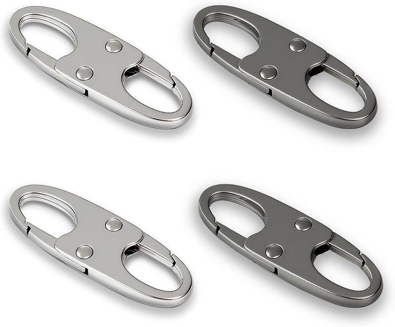 zelin Zipper Locks Anti Theft, Double Opening Zipper Pull Replacement, 4PCS Premium zinc Alloy Small Carabiner Clip, Used for Travel Anti-Theft (2Grey and 2Silver) - Image 1